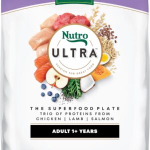 Nutro Ultra Dry Dog Food for Adult Dogs with a Trio of Proteins from Chicken, Lamb and Salmon, 24 lb. Bag