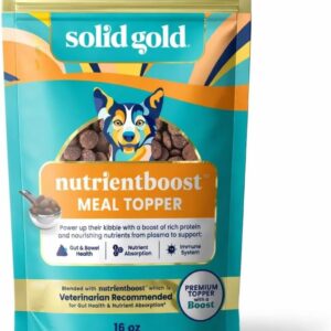 Solid Gold NutrientBoost Meal Toppers for Dogs - High Protein Dog Food Toppers for Dry Food - Grain Free Flavor Enhancer with Vitamins, Minerals & Amino Acids for Gut Health & Immune Support - 1lb