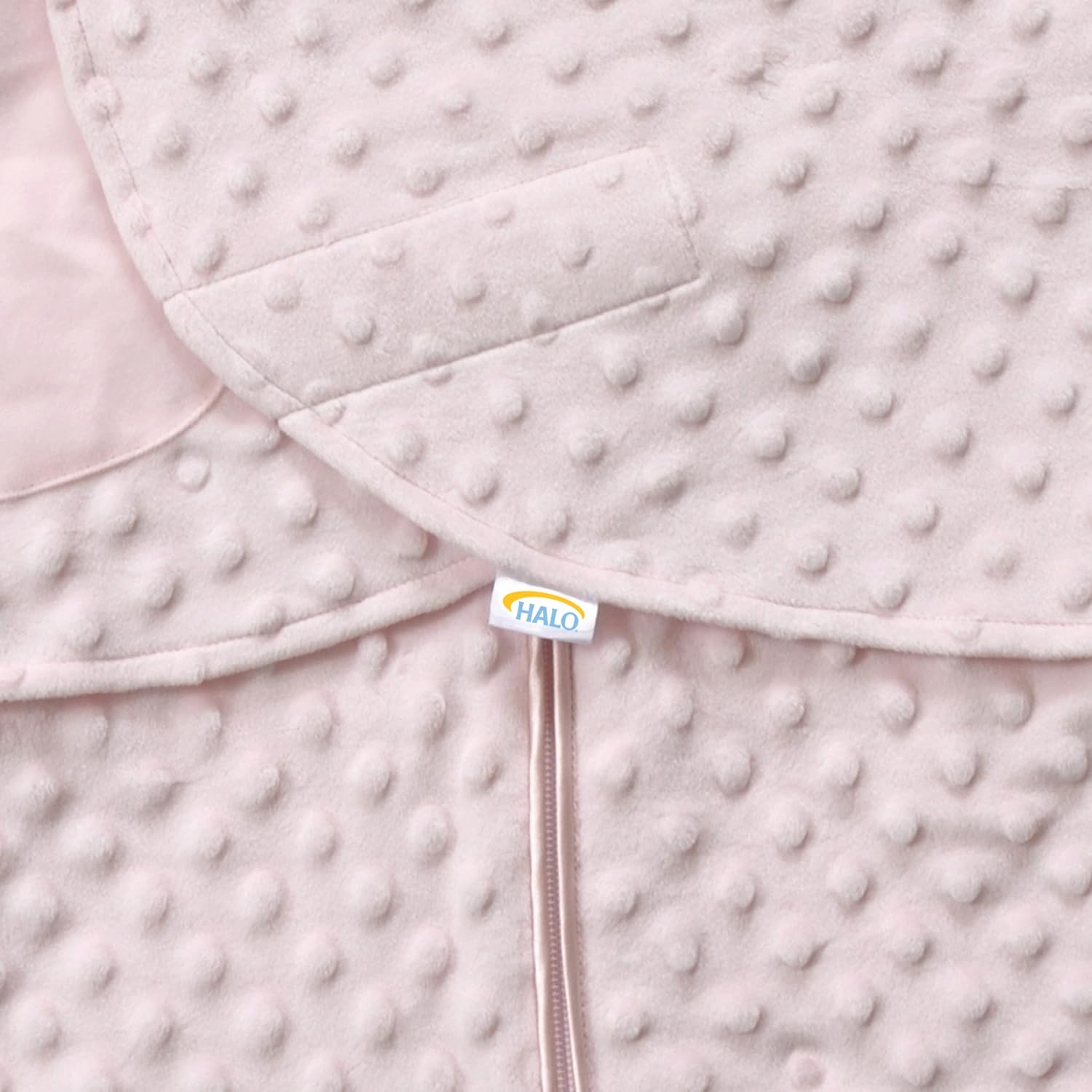 HALO Sleepsack Swaddle Plush Dot Velboa, 3-Way Adjustable Swaddle Blanket, TOG 3.0 for Cool Climates, Pink, Newborn, 0-3 Months - Image 3