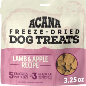 ACANA Singles Grain Free Dog Treats Limited Ingredients & Freeze-Dried Lamb & Apple Recipe 3.25oz Bag