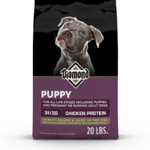 Diamond Puppy 31/20 High Protein Formula for All Life Stages Including Puppies and Pregnant and Nursing Adult Dogs Dry Food 20lb