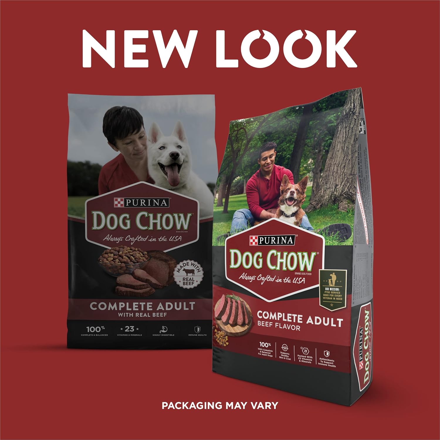 Dog Chow Purina Complete Adult Dry Dog Food Kibble Beef Flavor - 18.5 lb. Bag - Image 2