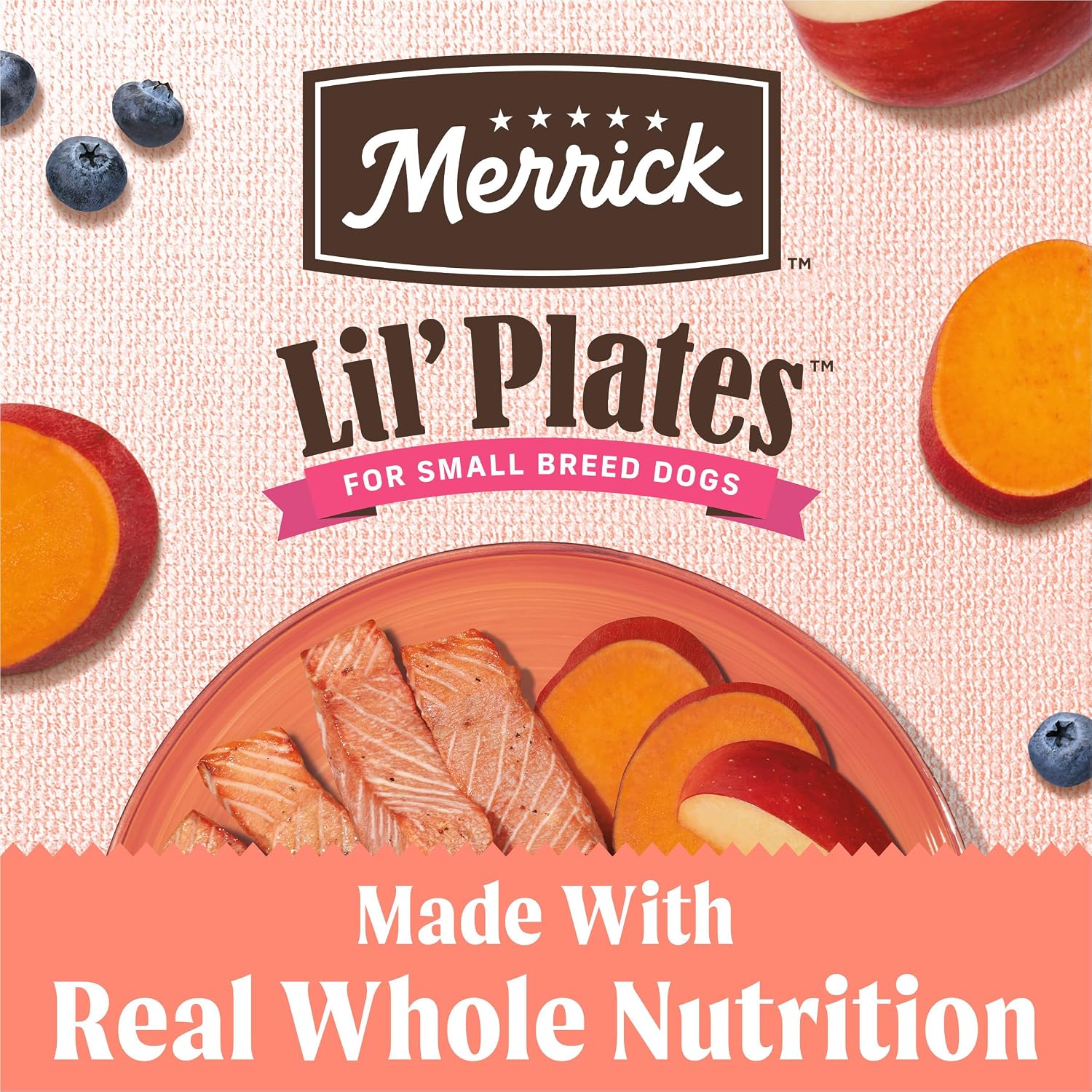 Merrick Lil’ Plates Premium Grain Free Dry Dog Food for Small Dogs, Real Salmon and Sweet Potato Kibble - 4.0 lb. Bag - Image 2