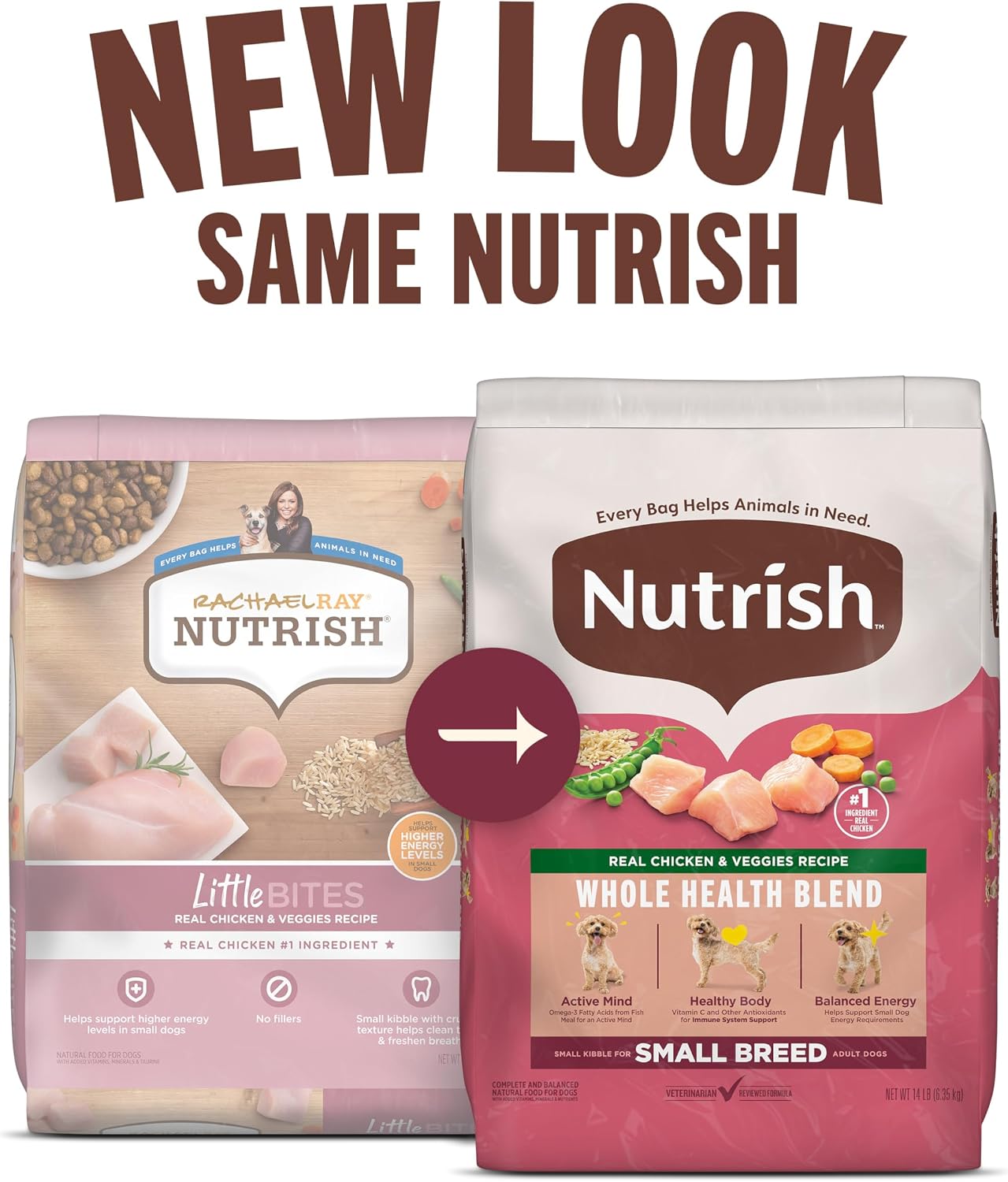 Nutrish Small Breed Real Chicken & Veggies Recipe Whole Health Blend Dry Dog Food, 6 lb. Bag, Packaging May Vary (Rachael Ray) - Image 2