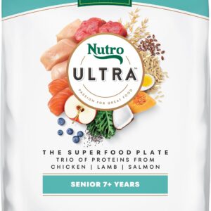 Nutro Ultra Senior Dry Dog Food, Senior Dog Food Dry Recipe with a Trio of Proteins from Chicken, Lamb and Salmon, 30 lb. Bag