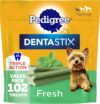 Pedigree Dentastix Dental Chews for Dogs, Small and Toy Breed Dog Treats, Fresh Flavor, 1.54 lb. Bag (102 Treats Total)