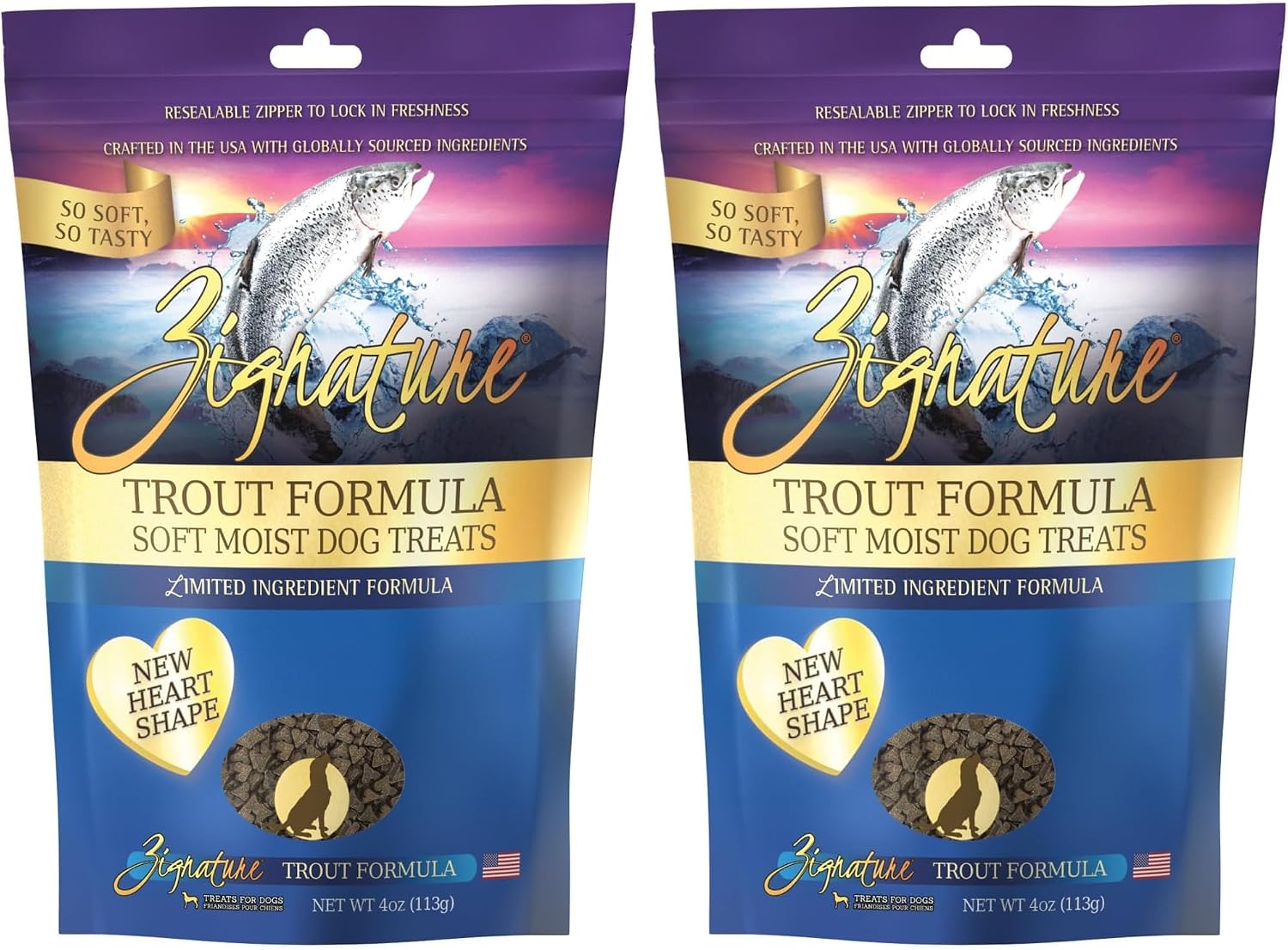 Zignature Trout Soft Moist Treats for Dogs (Pack of 2)