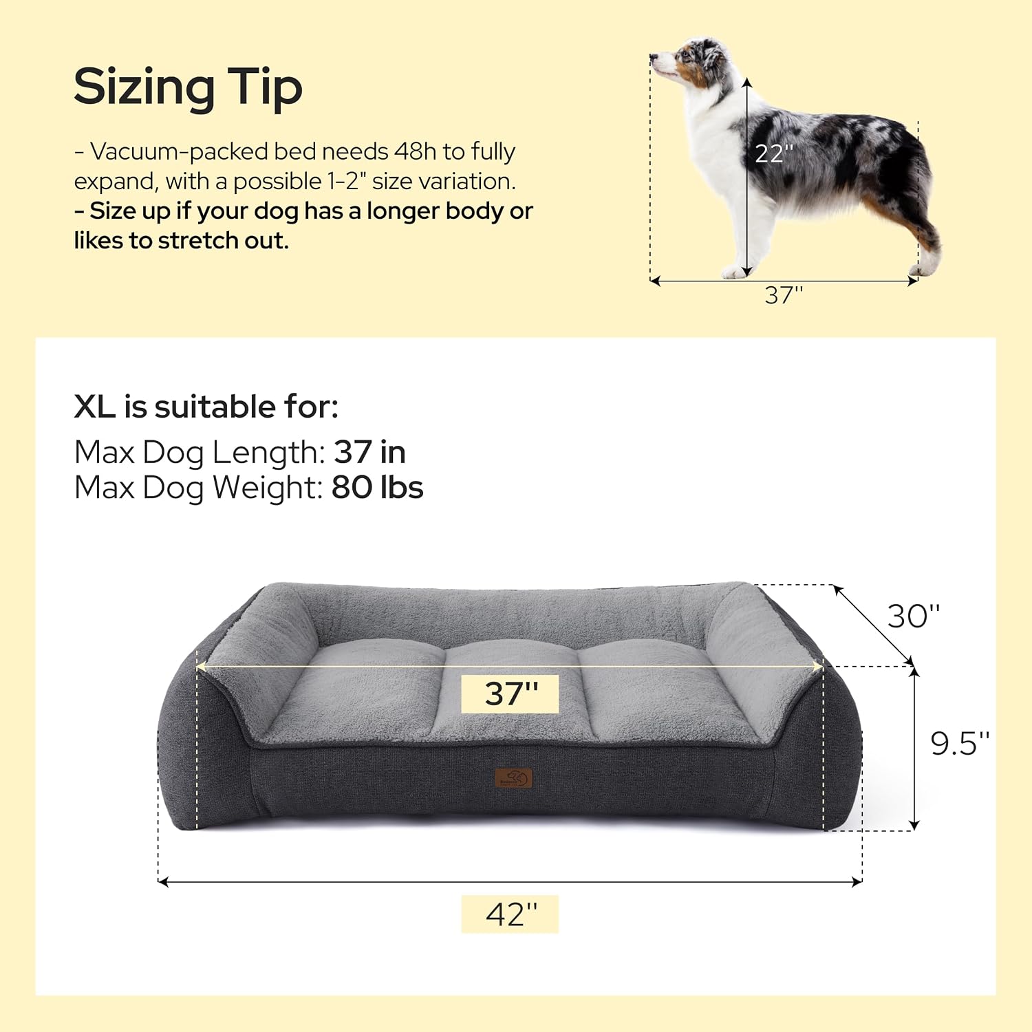 Bedsure SupportMax™ Extra Thick Orthopedic XL Dog Beds Large Sized Dog - Image 6