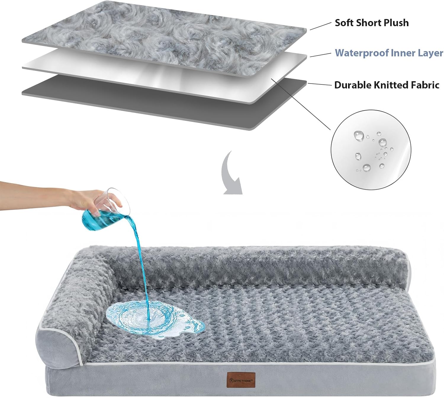BFPETHOME Orthopedic Washable Dog Bed, Sleeping Couch for Large Senior Dogs - Image 4