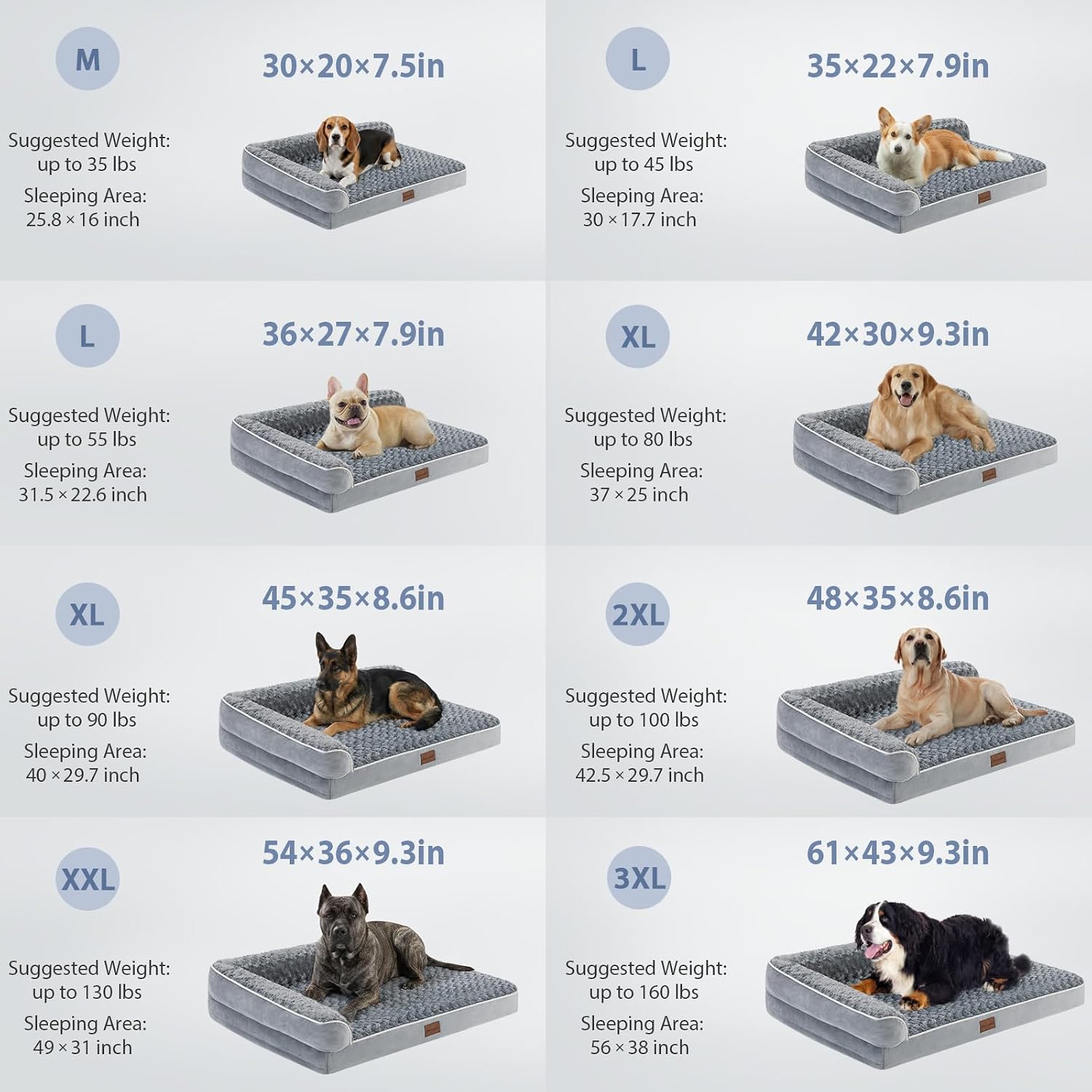 BFPETHOME Orthopedic Washable Dog Bed, Sleeping Couch for Large Senior Dogs - Image 6