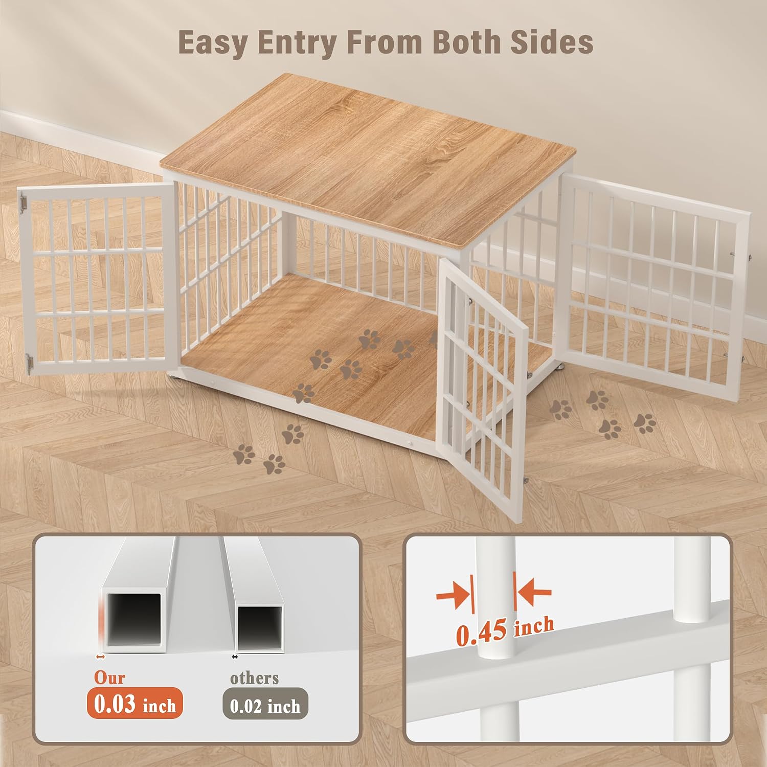 rehomerance 42" Heavy Duty Dog Crate Furniture for Large and Medium Dogs - Image 4