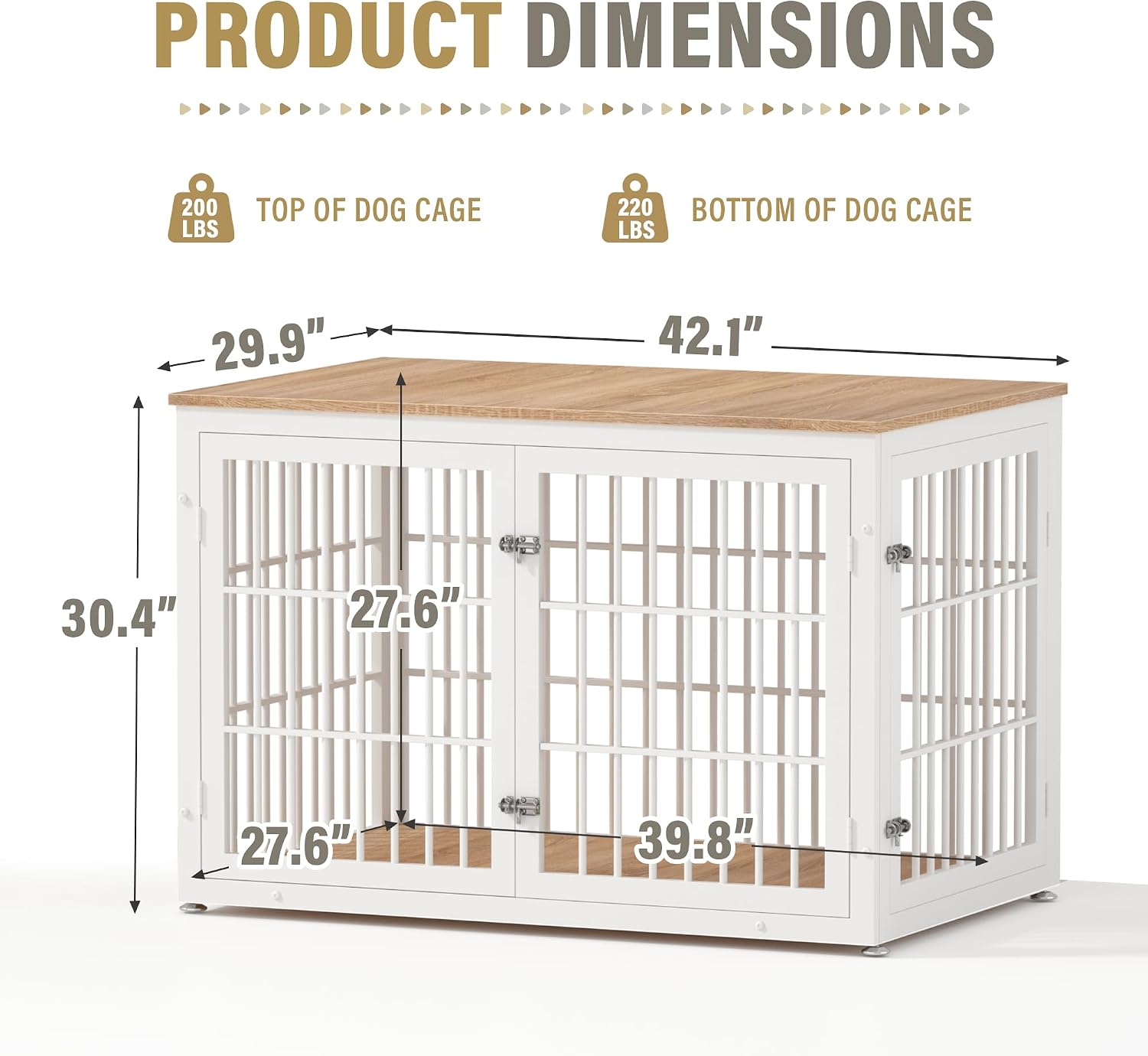 rehomerance 42" Heavy Duty Dog Crate Furniture for Large and Medium Dogs - Image 6