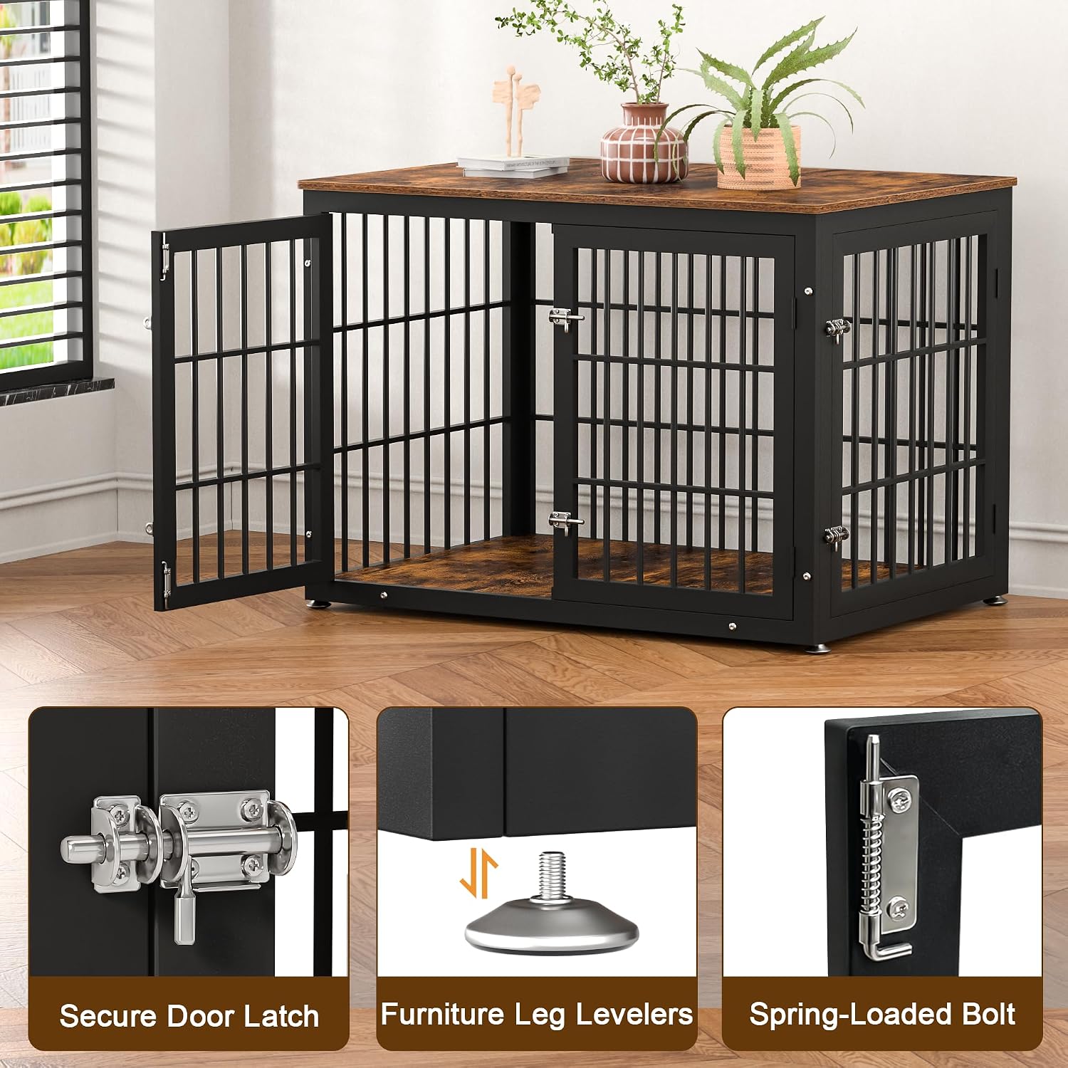 rehomerance 42" Heavy Duty Dog Crate Furniture for Large and Medium Dogs - Image 4