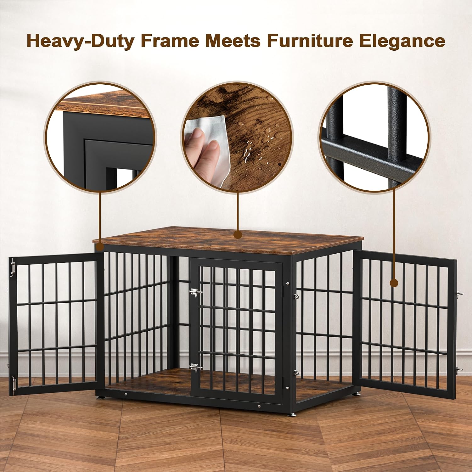 rehomerance 42" Heavy Duty Dog Crate Furniture for Large and Medium Dogs - Image 5