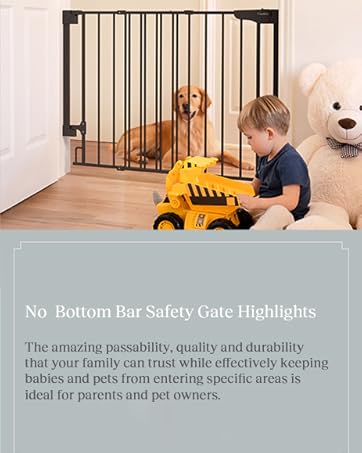 No Bottom Bar Baby Gate for Stairs