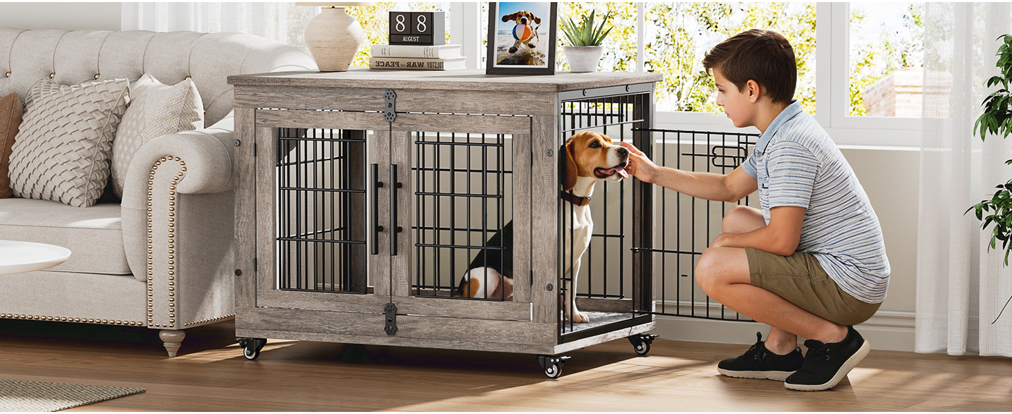 wooden dog crate furniture
