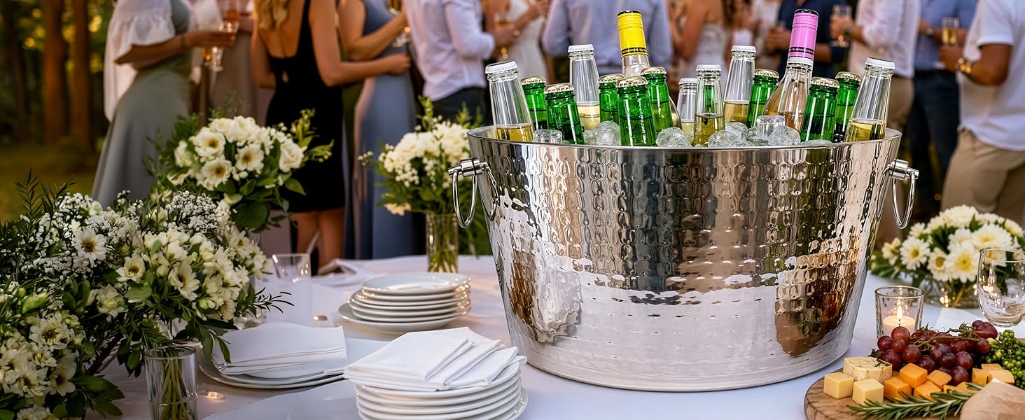 Insulated and leak proof beverage tubs for parties indoors or outdoors.