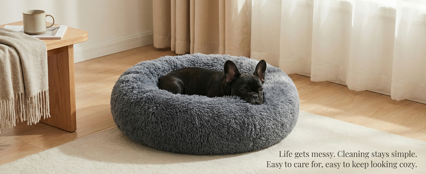 dog bed in home setting easy to clean and maintain for everyday use