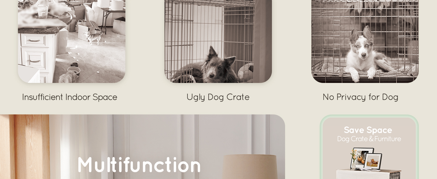 VIE DE AMAN-DOG-CRATE-TOPPER-WOOD-FOR-48-42-36-24-INCH-CAGE