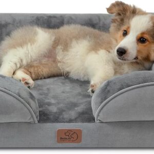 Bedsure Orthopedic Dog Bed Medium with Removable Washable Cover, 28″ Grey