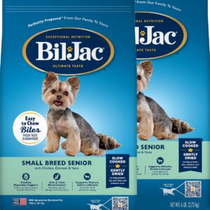 Bil-Jac Small Breed Senior Dry Dog Food, Made with Real Chicken, 6lb (2-Pack)