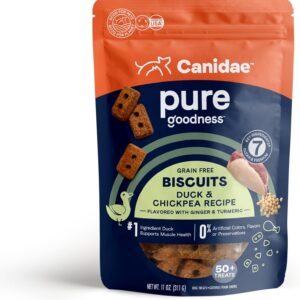 Canidae Pure Goodness Dog Treat Biscuits, Duck & Chickpea, 11 oz