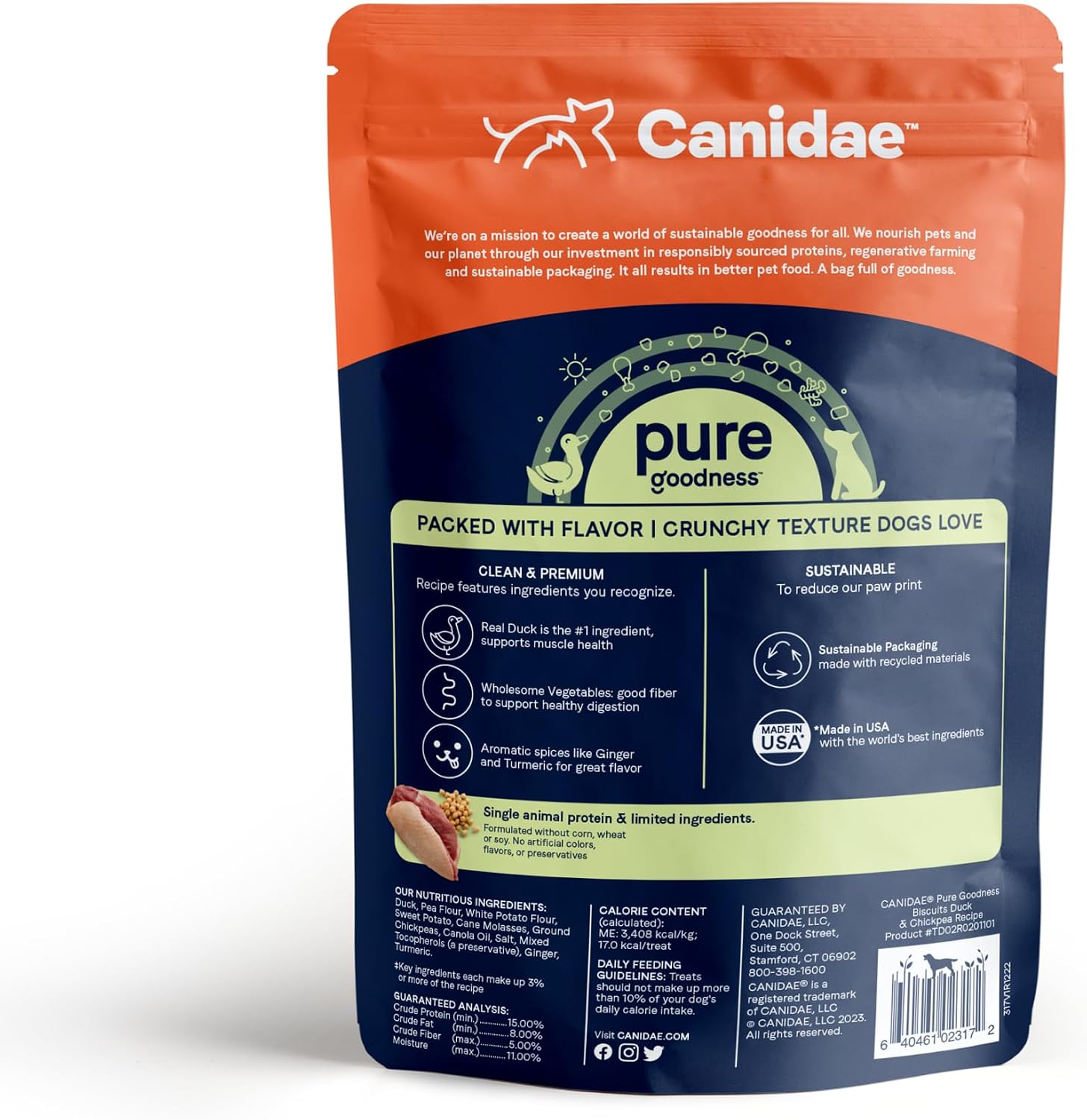 Canidae Pure Goodness Dog Treat Biscuits, Duck & Chickpea, 11 oz - Image 2