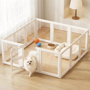 Clear Acrylic Dog Playpen,Indoor Dog Pen,23.6″ H,12 Panels