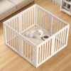Dog Playpen Indoor,Puppy Playpen,White 23.6″ H, 8 Panels