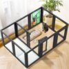 FXW AuraSpace Clear Acrylic Indoor Dog Playpen, 30″ H, 12 Panels, Black