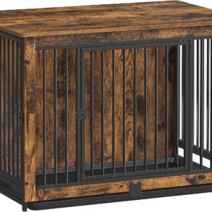 Feandrea 38″ Dog Crate Furniture, Heavy-Duty Dog Kennel Side End Table