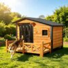 GUTINNEEN Dog House Outdor with Reinforced Iron Frame and Front Porch