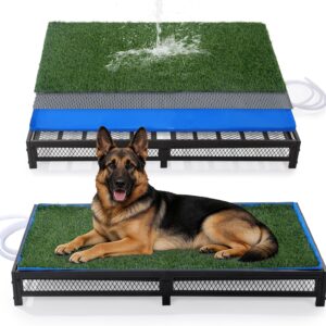 HOMBYS Grass Potty for Dogs with Drain, Artificial Grass Pet Litter Box Tray for Medium & Larhe Dog, Puppy Porch Toilet for Patio, Indoor & Outdoor Use(47″ L x 23″ W x 6″ H)