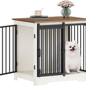 Hzuaneri 27.2″ S Dog Crate Furniture Indoor Dog Kennel with Barn Door
