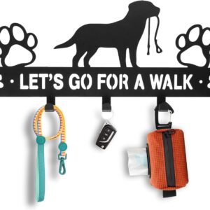 Iron Dog Leash Holder for Wall with 5-Hooks, Doorway Dog Hooks, Dog Accessory Holder