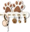 MTERSN Farmhouse Dog Leash Holder for Wall for Pet Supply Storage, White