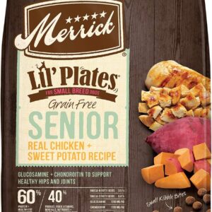 Merrick Lil’ Plates Premium Grain Free Senior Dry Dog Food For Small Dogs, Real Chicken, Sweet Potato Kibble - 12.0 lb. Bag