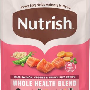 Nutrish Real Salmon, Veggies & Brown Rice Recipe Whole Health Blend Dry Dog Food, 5.5 lb. Bag, Packaging May Vary (Rachael Ray)