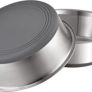 PEGGY11 Nonslip Stainless Steel Dog Bowls, 7.6 US Cup Each, 2 Pack
