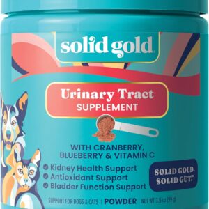 Solid Gold Cranberry Supplement for Dogs for Urinary Tract Health - UTI + Bladder + Kidney Support for Dogs of All Life Stages w/Antioxidants (3.5 Ounce Powder, Cranberry Flavor)