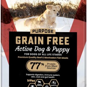 VICTOR Grain Free Dry Dog Food - High Protein Active Dog Kibble, 5 lb | Super Premium Dog Food, Dog & Puppy Kibble, 33% Protein, Gluten-Free, Premium Beef, Pork and Fish Meals, For High Energy Dogs