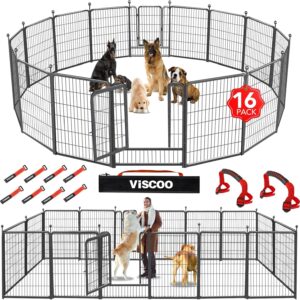 VISCOO Dog Playpen Outdoor, 16 Panels 40″ High Metal Dog Fence with Gate