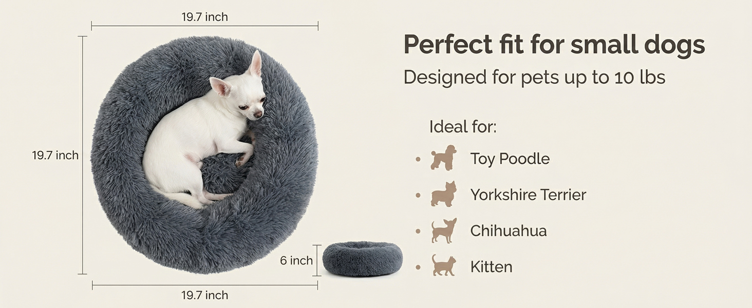 dog bed size guide showing different sizes for small medium and large dogs