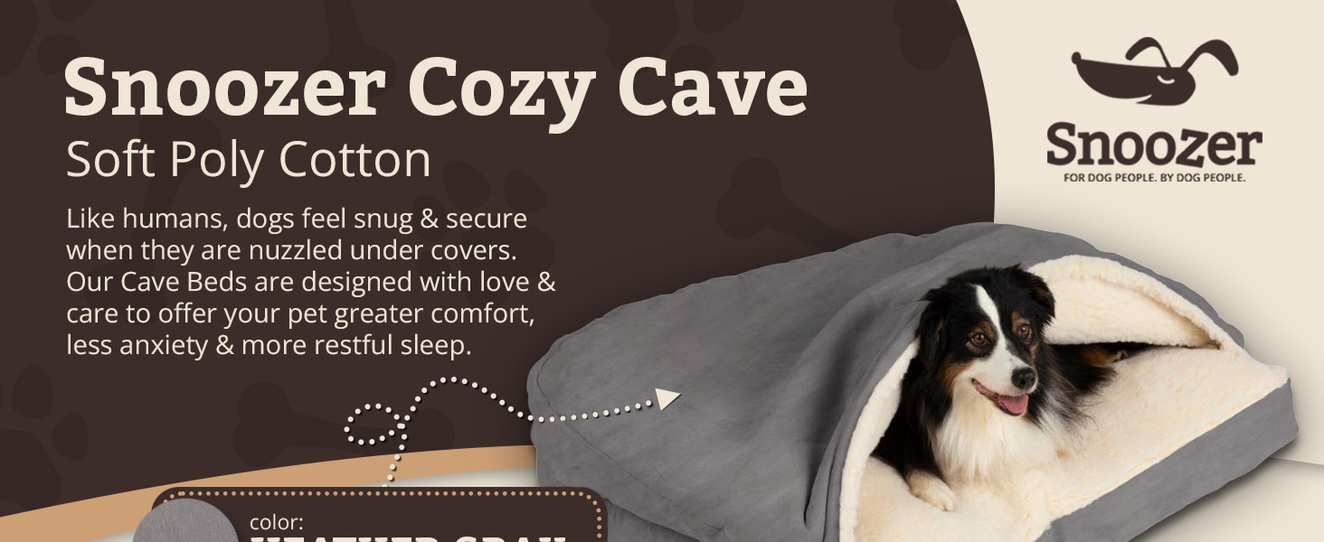 Snoozer Cozy Cave Rectangle, Heather Gray