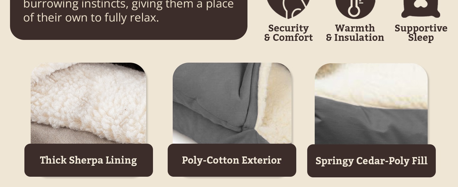 Snoozer Cozy Cave Rectangle, Heather Gray