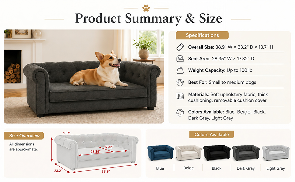 Rectangle Dog Sofa Bed