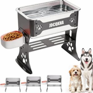 1.5 Gallon Elevated Dog Water Bowl,Adjustable Stainless Steel Dog Bowl