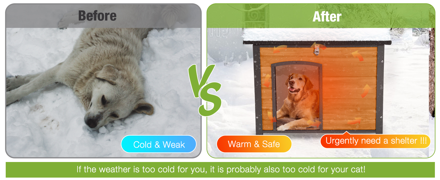 Heated Dog House Outdoor Dog House Insulated Large Weatherproof Dog Shelter with Heated Pad