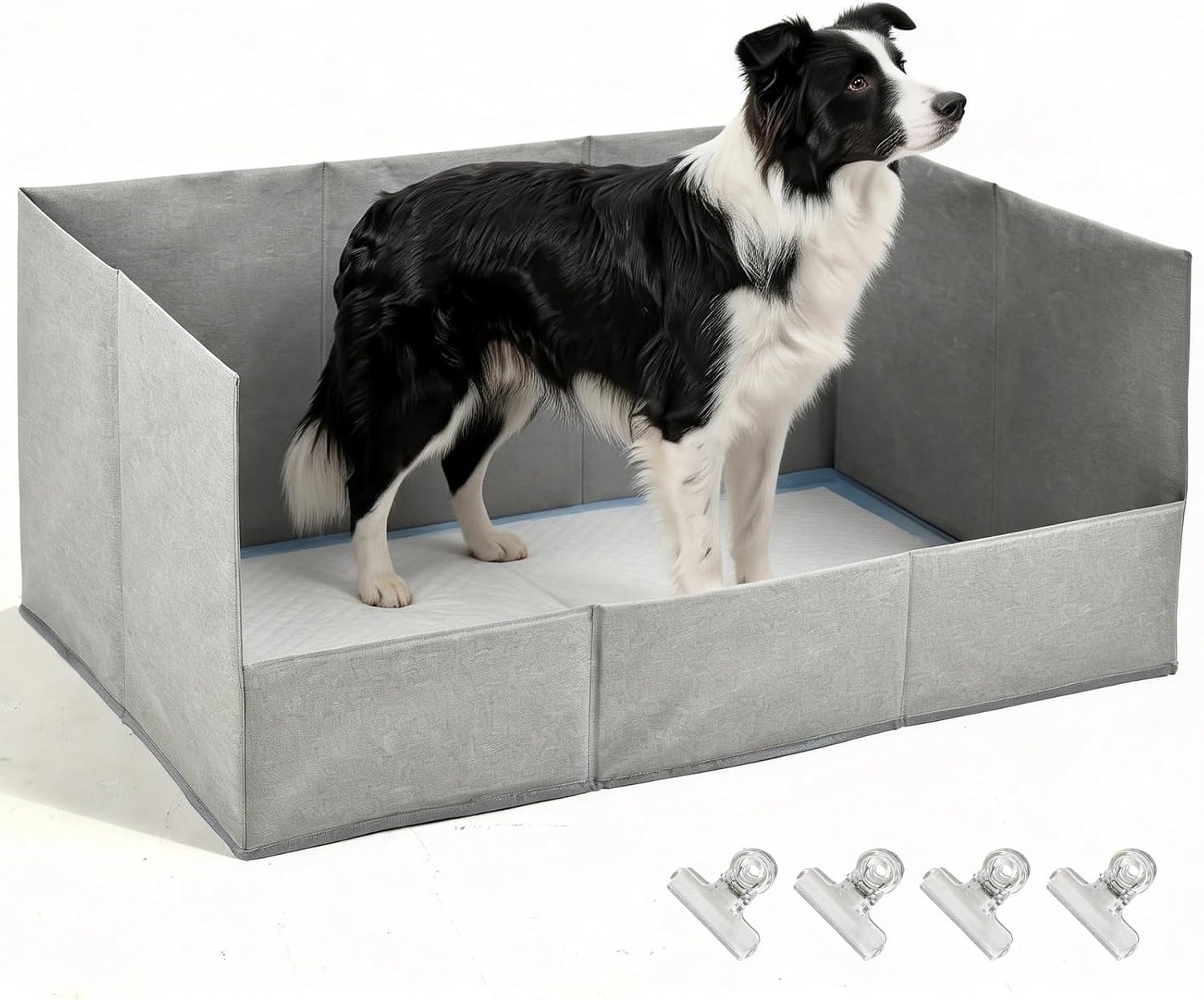Dog Litter Box Indoor with High Walls 23"x34"x17" (Not Included Pee Pad) - Image 7