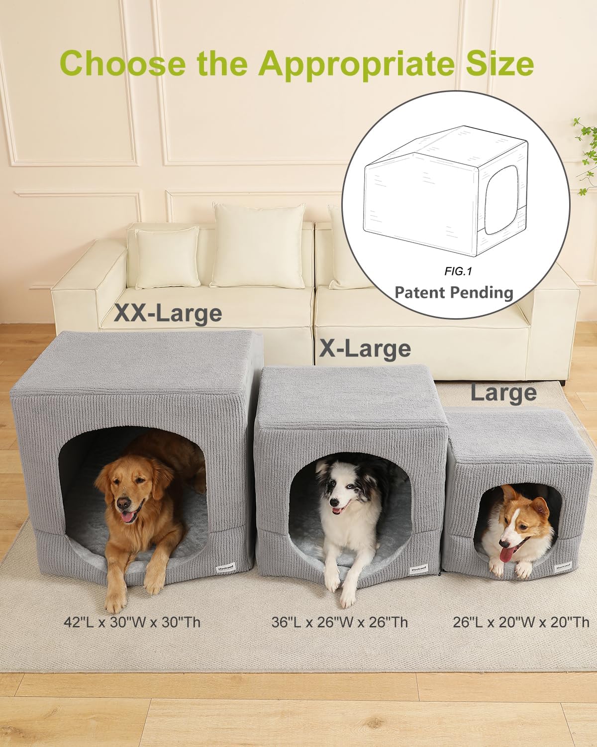 Hovicaed Indoor Dog House Small Sized Dog Tent with Dog Cave Bed 26x20ines - Image 3
